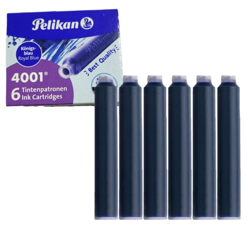 KRÁTKE MODRÉ ATRAMENTOVÉ KAZETY 6KS PELIKAN