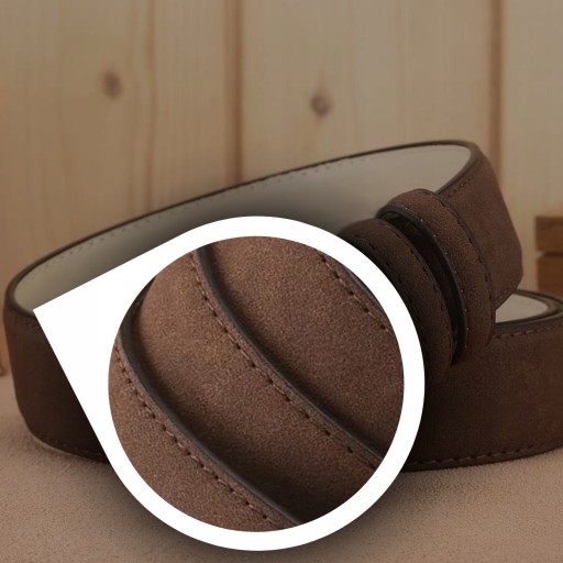 Elegantný klasický kožený pánsky opasok s kovovou prackou kožený k nohaviciam