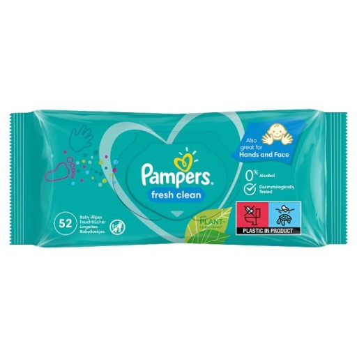 PAMPERS FRESH CLEAN VLHČENÉ Utierky 3 x 52 KS