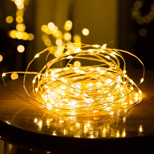 BATÉRIOVÉ NAPÁJANÉ MIKROLED LAMPY - 2m TEPLÁ BIELA
