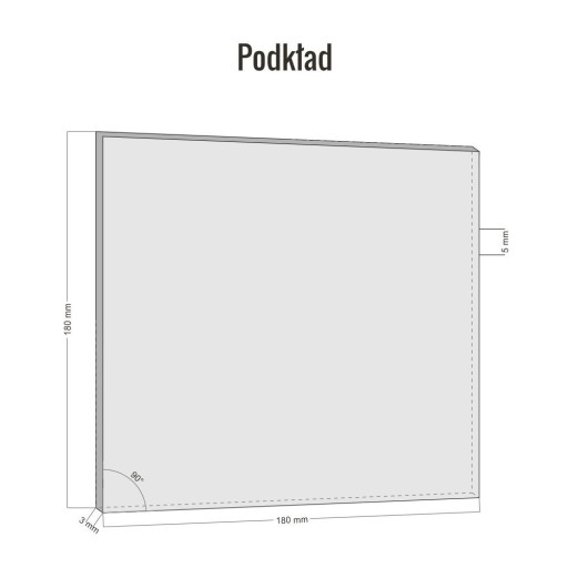 Vzdialenosť montážnej dosky pre značky 5mm 180x180