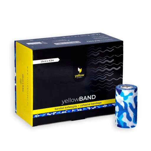 Samolepiaca stabilizačná súdržná bandáž YellowBAND 10cm camo modrá