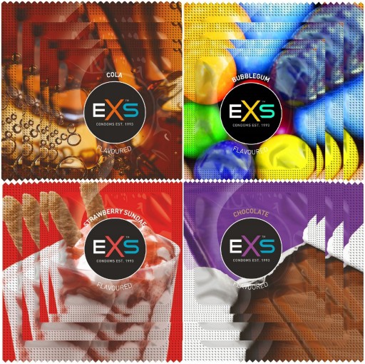 EXS sada 16 ochutených kondómov 4 druhov
