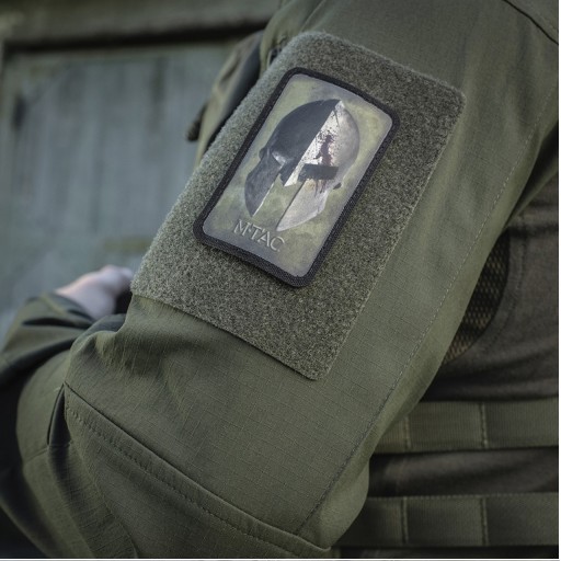 Nášivka na prilbu SPARTAN suchý zips M-Tac zelená/čierna