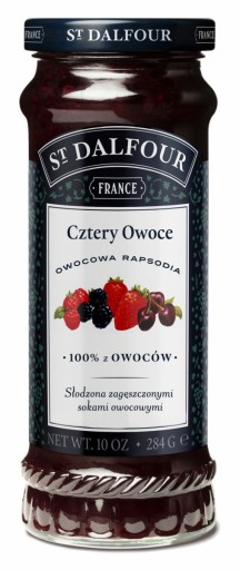Rhapsody Fruit Džem ostružina malina jahoda čerešňa 284 g ST. DALFOUR