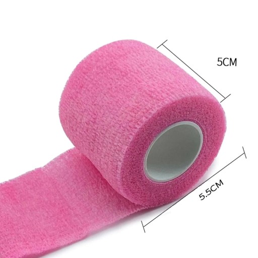 Elastická páska, súdržný lepiaci obväz, obal na pero, 5 cm ružová - 1 ks.