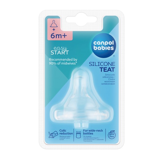 CANPOL SILIKÓNOVÝ DUSÍK NA ŠIROKÚ FĽAŠU EasyStart 1 ks 6m+