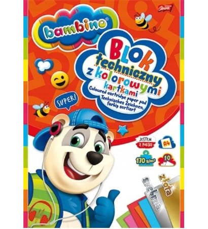 Farebný technický blok A4 Bambino 10 listov zlata!