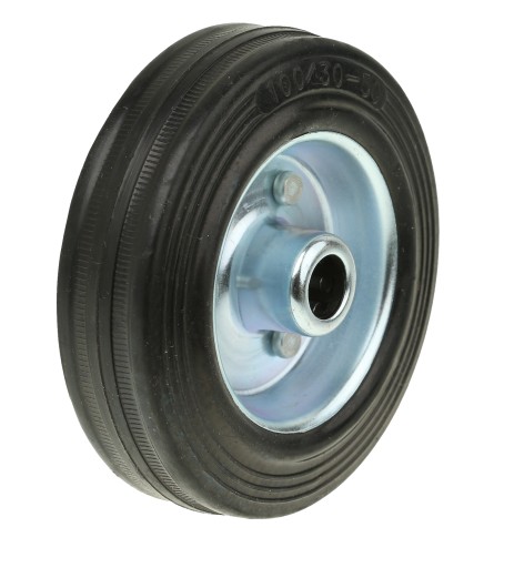 KOLIESKO NA VOZÍK 100 mm GUMOVÉ KOLESKO GUMOVÉ PLNOKOVOVÉ OTVORY 12 mm