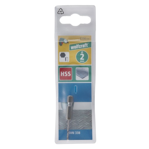 HSS vrták do kovu brúsený 2 mm Wolfcraft 7256000