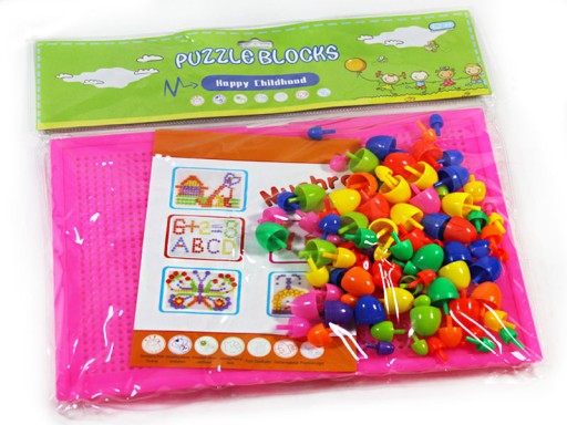 MOZAIKA PUZZLE ŠPÍNKY TLAČIDLÁ KREATÍVNA HRAČKA