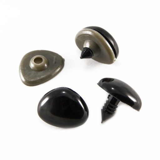 Nosy na hračky, plastové, čierne, 19 x 24 mm, kolík: 5 ~ 6 mm, 20 kusov