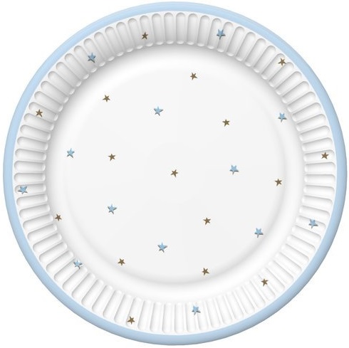Blue Stars papierové taniere Narodeninové bábätko 18cm 8ks.