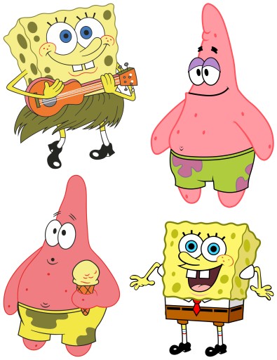 NÁLEPKY NA OKNO, ZRKADLO, SKLENENÉ SPONGEBOB PATRYK