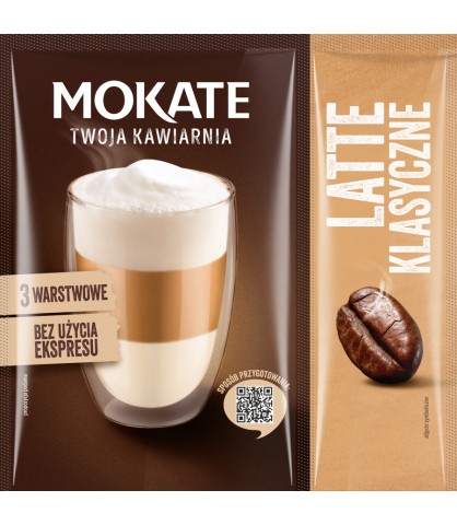 Instantný kávový nápoj Latte s nadýchanou penou bez espresso kávovaru Mokate
