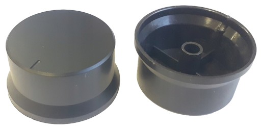 Gombík na zosilňovač 45mm čierny plast, MATNÁ ČIERNA