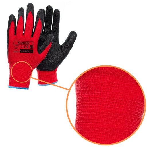 Pracovné rukavice ochranné rukavice RIPPED LATEX STRONG GRIP veľkosť 9L