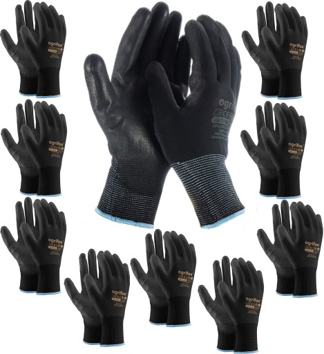 10 PÁR Pracovné rukavice Manuálne rukavice MOC 9