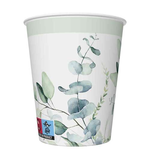 Eukalyptové papierové poháre 250ml, 8 ks