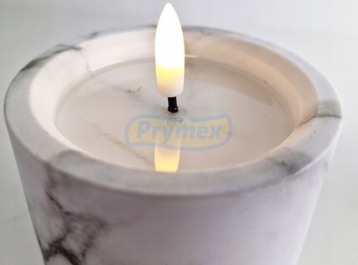 LED sviečka (12,5 x 7,5 cm) s batériovým plameňovým mramorom Cortina 1 ks