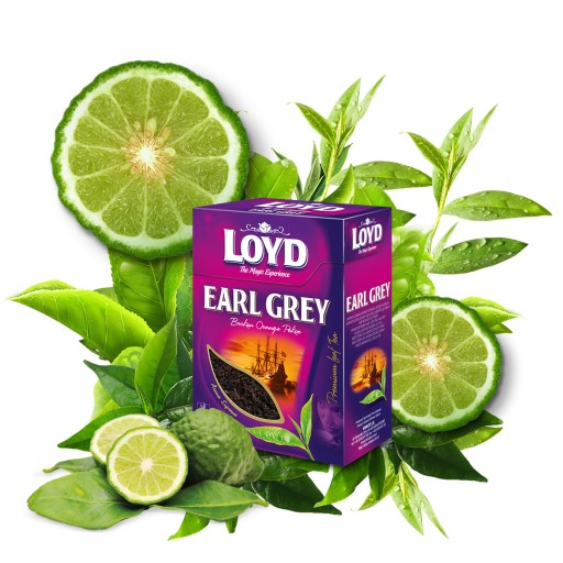 Prémiový čierny čaj Earl Grey kvalitné lístky 100g LOYD