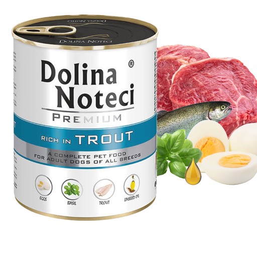 DOLINA NOTECI Prémiové krmivo pre psov Pstruh 800g