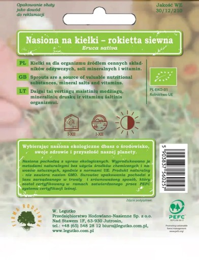 Semená rukoly 5g BIO - Semená - W. Legutko