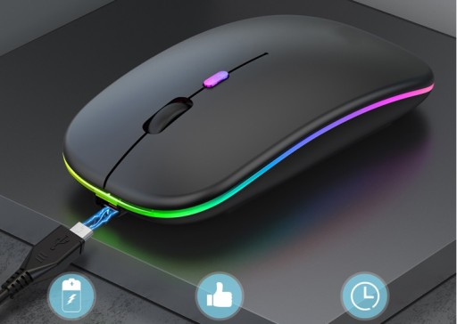TICHÁ BEZDRÔTOVÁ MYŠ S RGB OSVETLENÍM