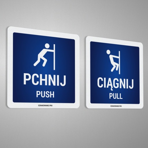 Push, Pull - samolepky 10x10 rôznych farieb