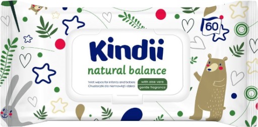 Vlhčené obrúsky KINDII NATURAL BALANCE 60 ks