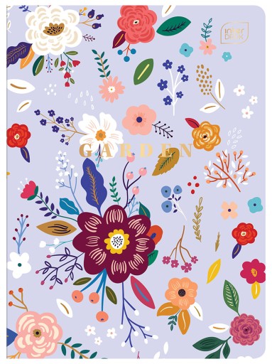 Zápisník A5, mriežka, 60k, kvety HS GARDEN Interprint