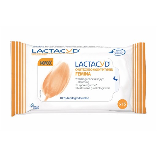 Lactacyd Femina hygienické obrúsky. intímne 15 ks