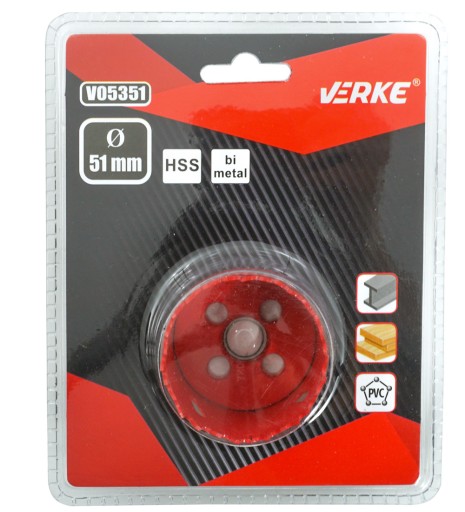 DIEROVÁ PILA BI-METAL FRÉZA FRÉZA VŔTAČKA NA DREVENÝ KOV 51mm BI-METAL
