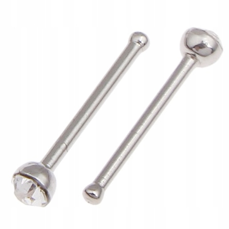 Prsteň do nosa, jednoduchý strieborný, 2mm zirkón
