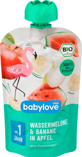 Babylove BIO Dessert Mousse Vodný melón Banán Jablko