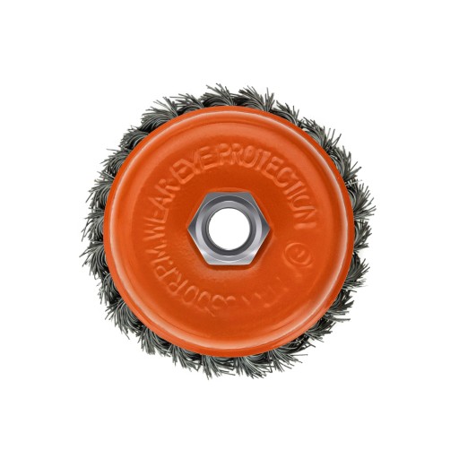 DRôTENÁ KEFA na brúsku, kalený, točený drôt, predný pr. 10 cm