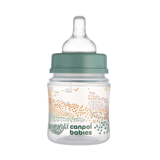Canpol EasyStart antikoliková fľaša 120ml MOUNTAINS s cumlíkom 0m+
