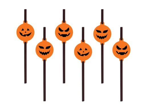 ECO BIO Tekvicové slamky na Halloween, 6 ks