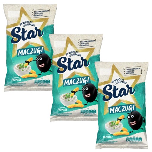 Star Maczugi Kukuričné lupienky s príchuťou tvarohu 80 g x 3 kusy