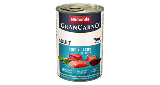 ANIMONDA Grancarno Dospelý losos a špenát Mokré krmivo pre psov v konzerve 400g
