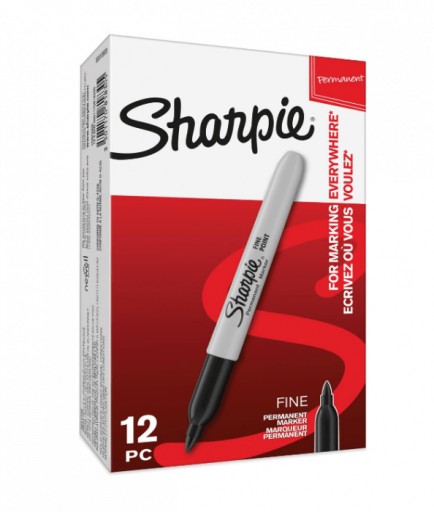 PERMANENTNÝ ZNAČOVAČ UNIVERZÁLNY CD DVD PM KONŠTRUKCIA SHARPIE JEMNÁ ČIERNA