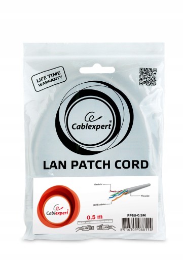 PATCHCORD LAN ETHERNET RJ45 CAT6 UTP 0,5M SIEŤOVÝ KÁBEL