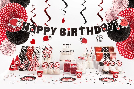 PAPIEROVÉ SLIMKY Birthday Party ČIERNA 10 ks