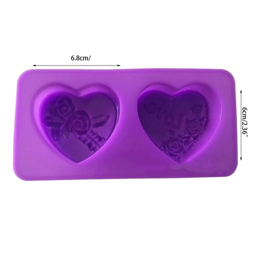 Silikónová forma na sušienky 2 x Heart Love Puding Cupcakes MF-023