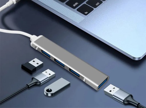 HUB USB 3.0 USB SPLITTER HLINÍKOVÝ USB SPLITTER 4 PORTY 4x USB 4v1