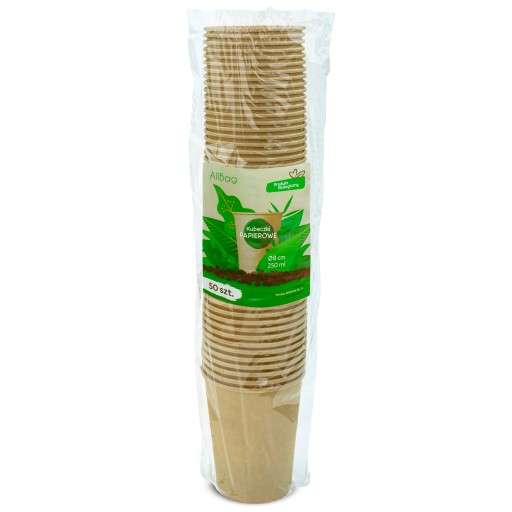250ML PAPIEROVÉ ŠÁLKY NA KÁVU, KRAFT NÁPOJE, 50 KS