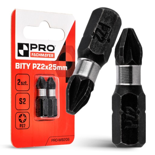 Nárazový bit PZ2 Nárazový bit 25mm | Nárazový bit pre skrutkovač 2 ks.