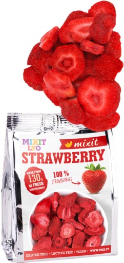 MIXIT Chrumkavé mrazom sušené jahodové plátky jahodové lupienky 13g