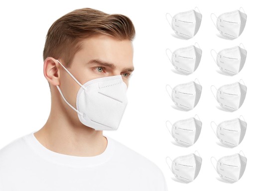 10x OCHRANNÁ MASKA PROTI SMOGOVÝ PROTIPRACHOVÝ VENTIL KN95 FFP2