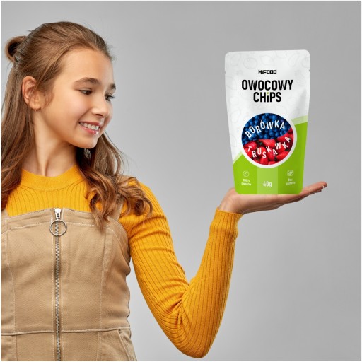OVOCNÉ CHIPS Čučoriedka - Jahoda 40g HiFOOD ZDRAVÁ SNACK 12m+